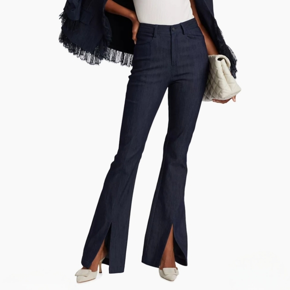 NWT Cinq a Sept Shanis Split Hem High Waist Flare Pant. Size 10, 12 - Picture 1 of 16